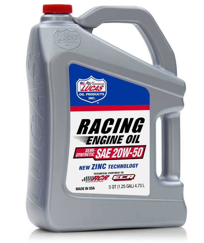 LUCAS OIL 10378 SEMI-SYNTHETIC RACING ONLY MOTOR OIL SAE 20W-50 - 5 QUART