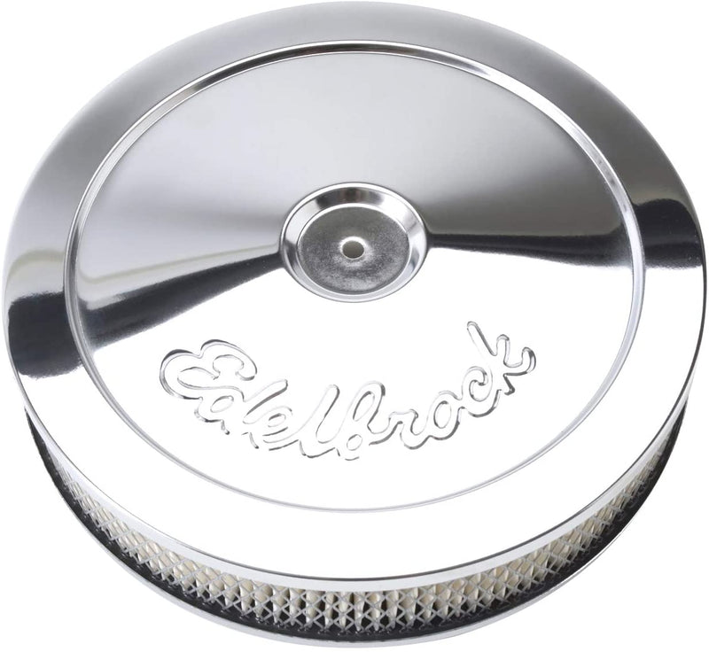 Edelbrock 1208 Pro-Flo Chrome 10" Round Air Cleaner With 2" Paper Element