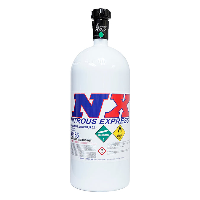 Nitrous Express 11100-6 Nitrous Oxide Bottle, 10lb - Lightning 500 Valve, -6AN
