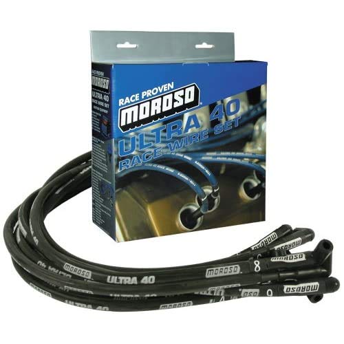 Moroso 73820 Ultra 40 Race Ignition Wire Set, Black 90° Boot - Chevy