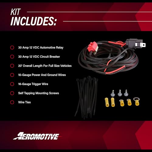 Aeromotive 16307 Fuel Pump Wiring Kit, Premium Heavy Duty