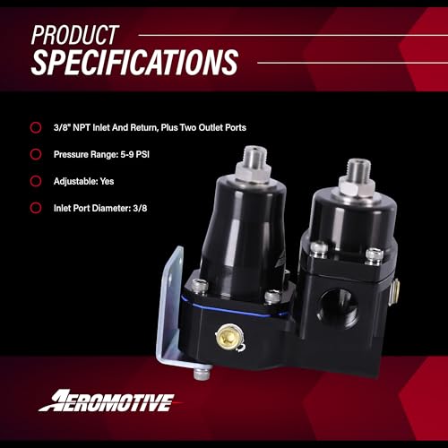 Aeromotive 13220 EFI to Carb Conversion Fuel Pressure Regulator, 5-10 psi