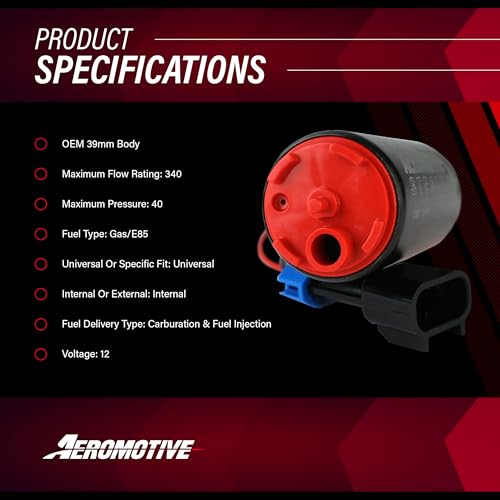 Aeromotive 11542 Fuel Pump (340 Series Stealth In-Tank, Offset Inlet, Inline W/Outlet)