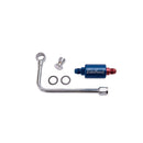 Edelbrock 8134 Single FEed Fuel Line Chrome With Blue Anodized Aluminum Filter