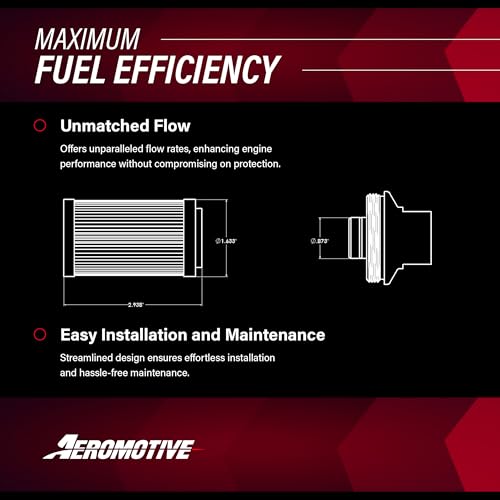 Aeromotive 12347 Filter, In-Line, 10-Micron Fabric Element, 2" OD