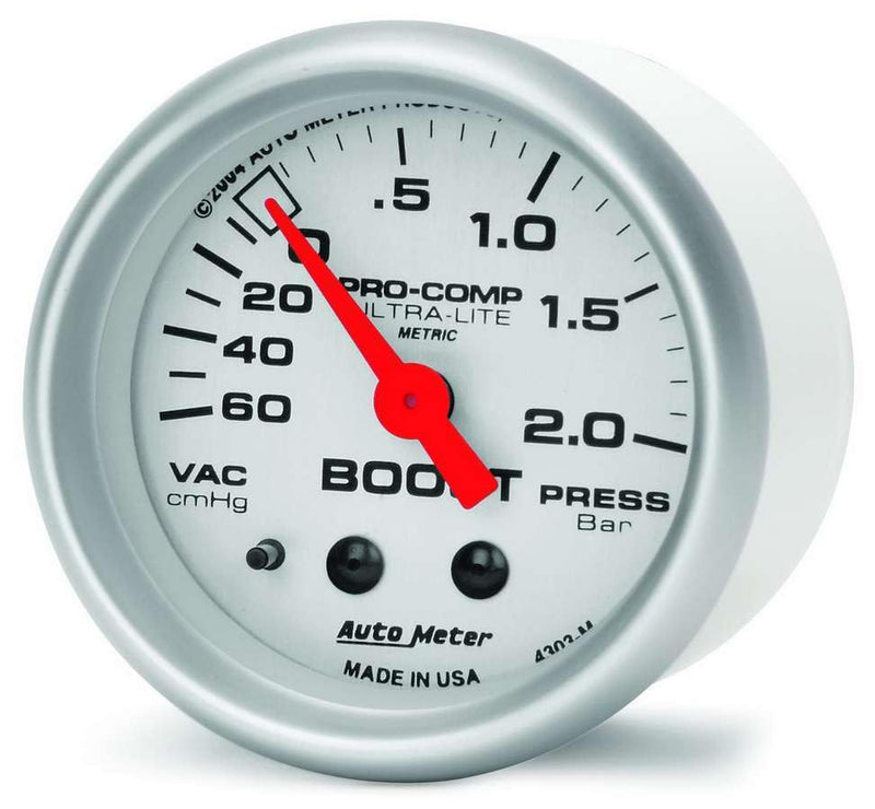 Auto Meter 4303 Ultra-Lite Mechanical Boost/Vacuum Gauge, 2.3125 in.