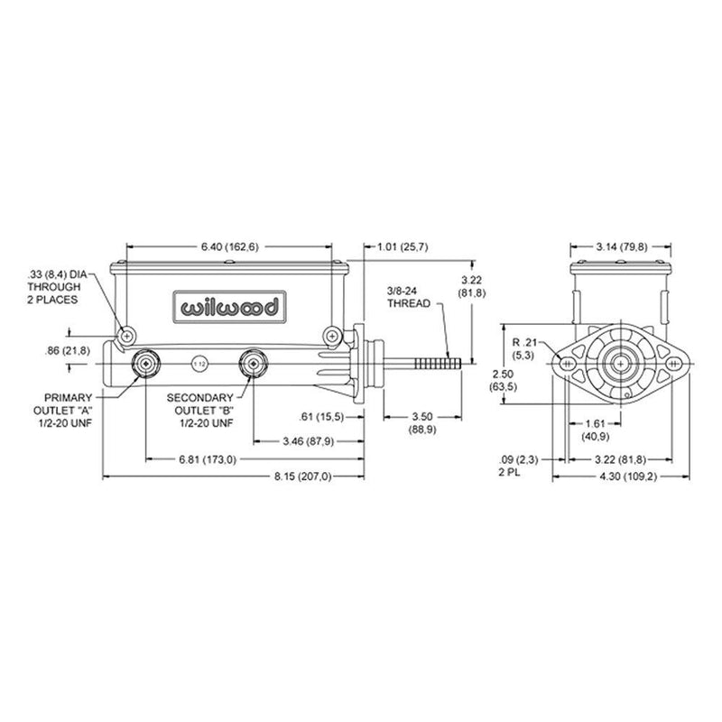 Wilwood Aluminum Tandem Master Cylinders 260-13375