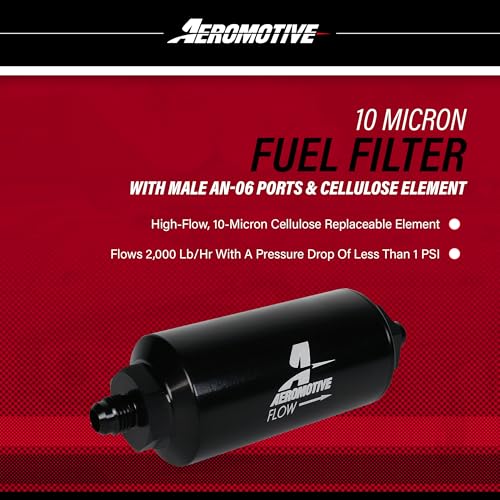 Aeromotive 12347 Filter, In-Line, 10-Micron Fabric Element, 2" OD