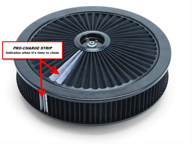 Edelbrock 43662 Air Cleaner Assembly Pro-Flo Round 14 in. Black Cotton Gauze