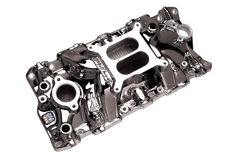 Edelbrock 7561-BP Performer RPM Air-Gap Intake Manifold, BB Chevy - Black Plasma