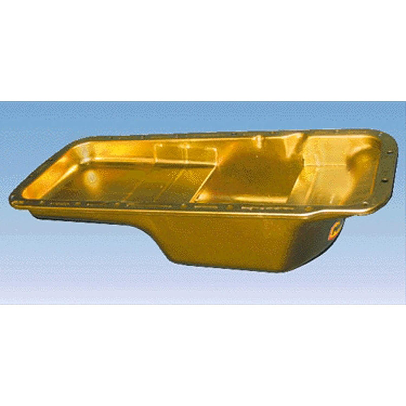 Milodon 30761 Oil Pan Steel Gold Iridite 6 qt. Mopar B/RB Engines A B and E Bodi