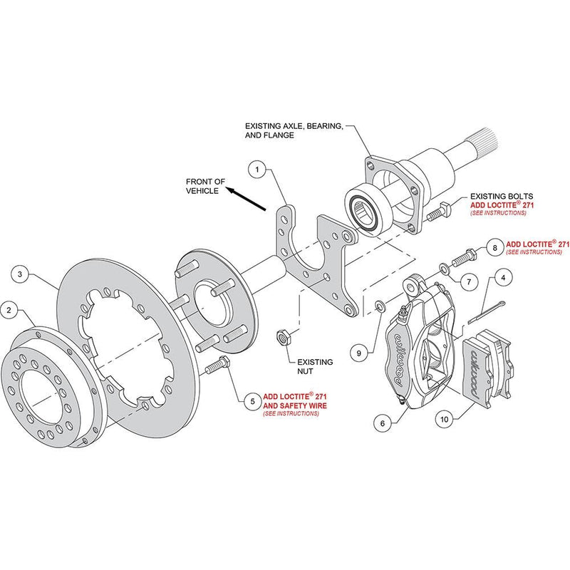 Wilwood 140-0263-BD Forged Dynalite Rear Drag Brake Kit Rear End: 12-Bolt Flange