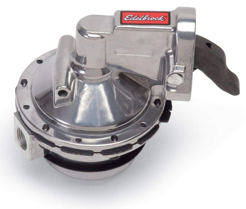 Edelbrock 1721 Performer RPM Mechanical Fuel Pump For Small Block Chevy 262-400 And W-Series Big Block 348/409, Polished Finish