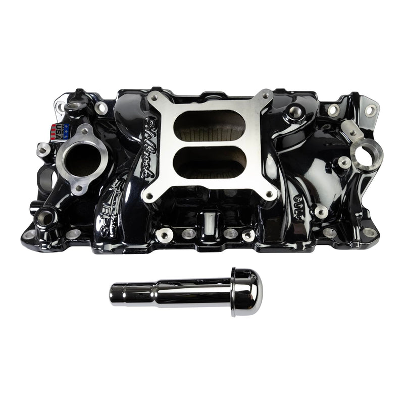 Edelbrock 2703-BP Performer EPS Intake Manifold, SB Chevy - Black Plasma Coated