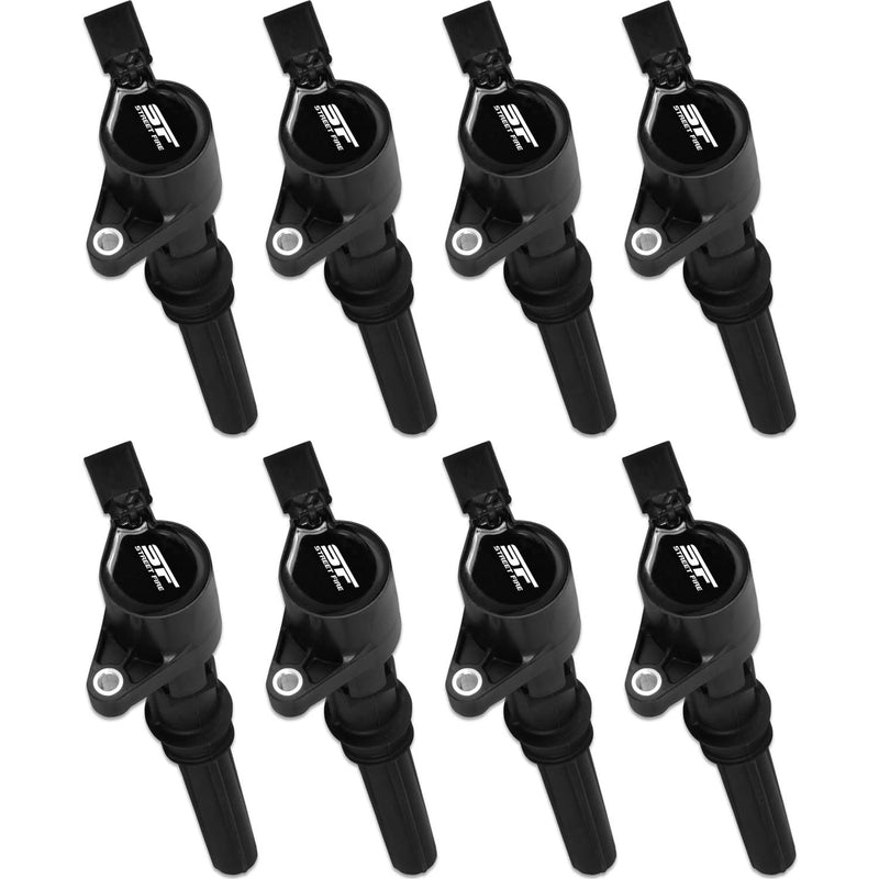 MSD 55128 Street Fire Igntion Coils 1998-2014 Ford 4.6L/5.4L 2-Valve Engines, Black, 8-Pack