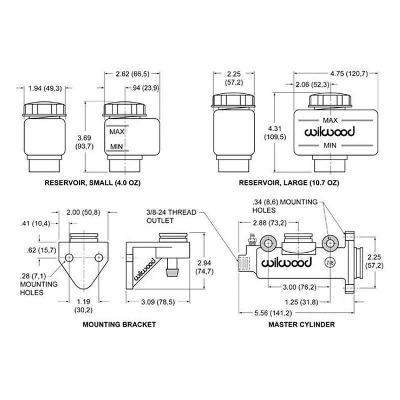 Wilwood 260-3376 7/8" Bore Master Cylinder Kit