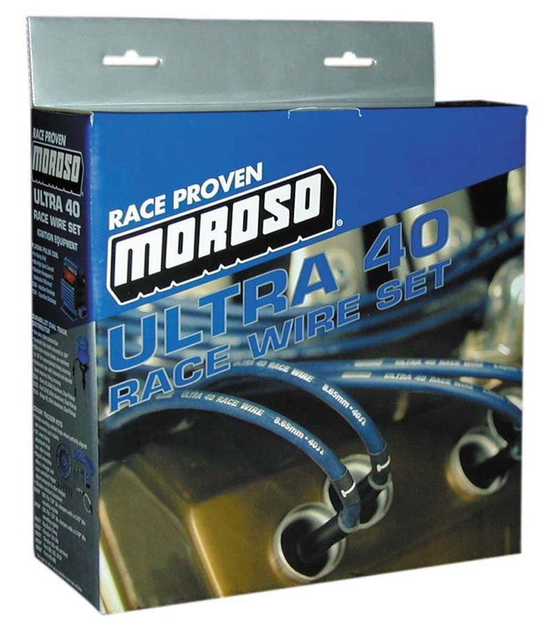 Moroso 73225 Universal Blue Max 8mm Wire Set, 90 Degree Plug Ends