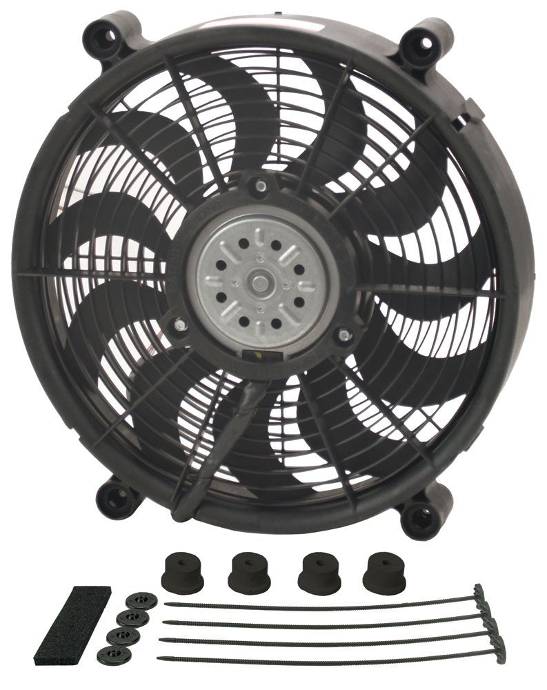 Derale 18214 14'' H.O. Single RAD Pusher/Puller Fan with Standard Mount Kit