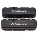Edelbrock 4683 Valve Covers Signature Series Tall Steel Black Powdercoated