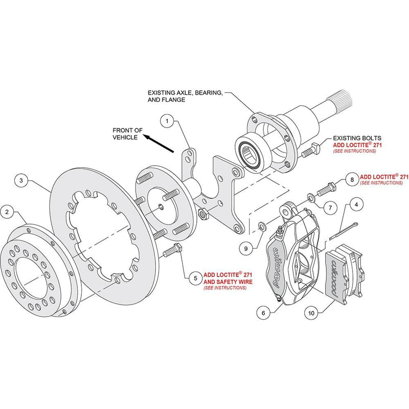 Wilwood 140-2119-BD Forged Dynalite Rear Drag Brake Kit Rear End: Big Ford New