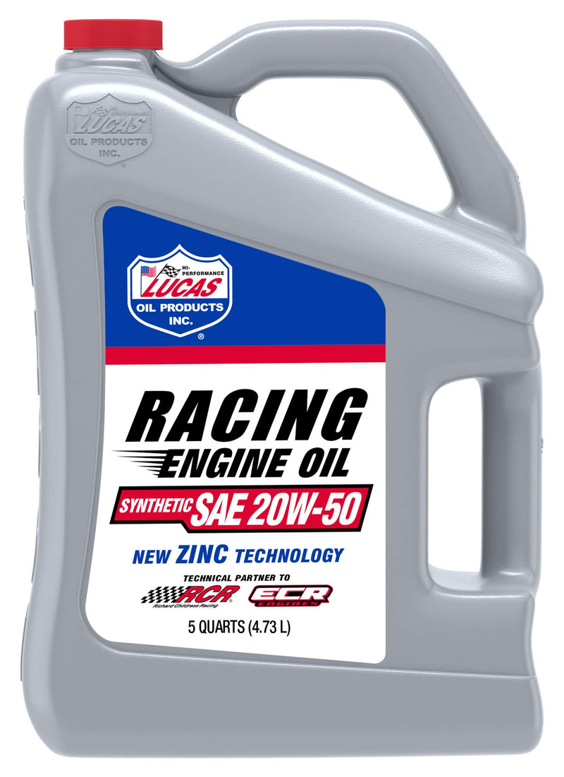 Lucas Oil 10616 Racing Only Motor Oil Synthetic SAE 20W-50 - 5 Quart