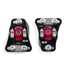 QA1 CC110 Caster/Camber Plates - Strut - Independent Caster/Camber Adjustment - Aluminum - Black/Red Anodized - Ford Mustang 1979-89 - Kit