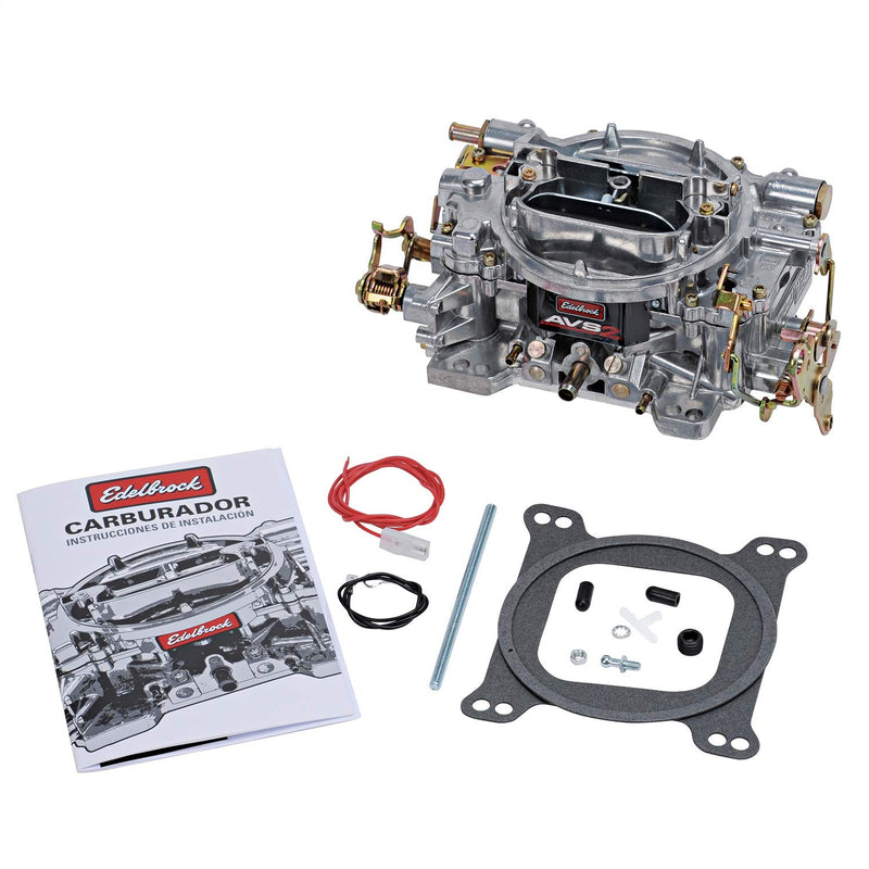 Edelbrock 1905 AVS2 Series Carburetor 650 cfm Square Flange Non-EGR Manual Choke Satin AVS2 Series Carburetor