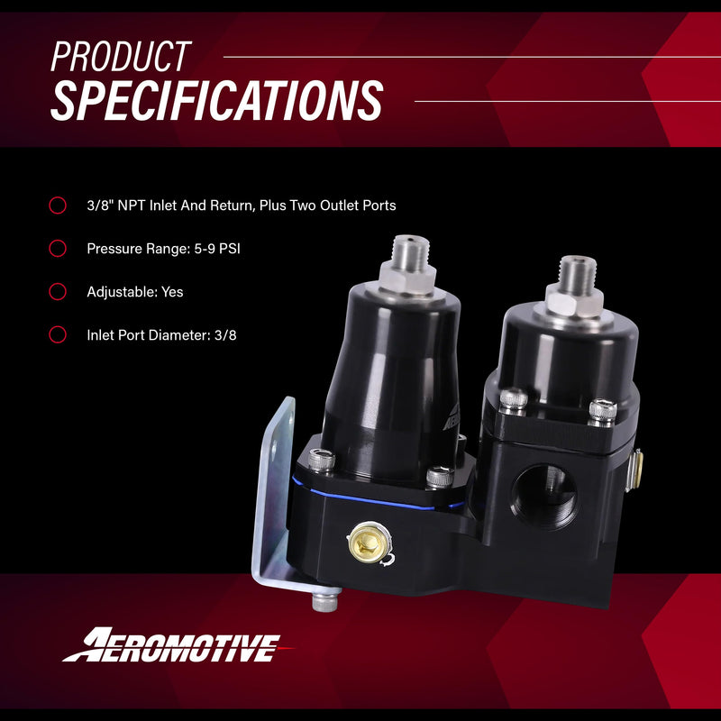 Aeromotive 13220 EFI to Carb Conversion Fuel Pressure Regulator, 5-10 psi