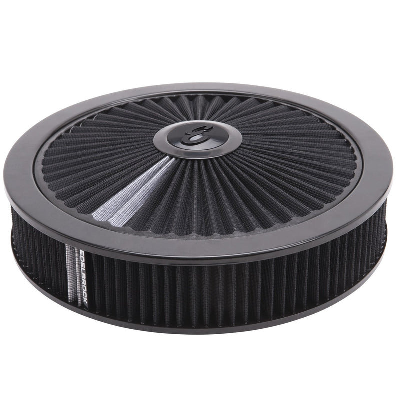 Edelbrock 43662 Air Cleaner Assembly Pro-Flo Round 14 in. Black Cotton Gauze