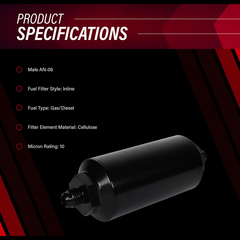 Aeromotive 12347 Filter, In-Line, 10-Micron Fabric Element, 2" OD
