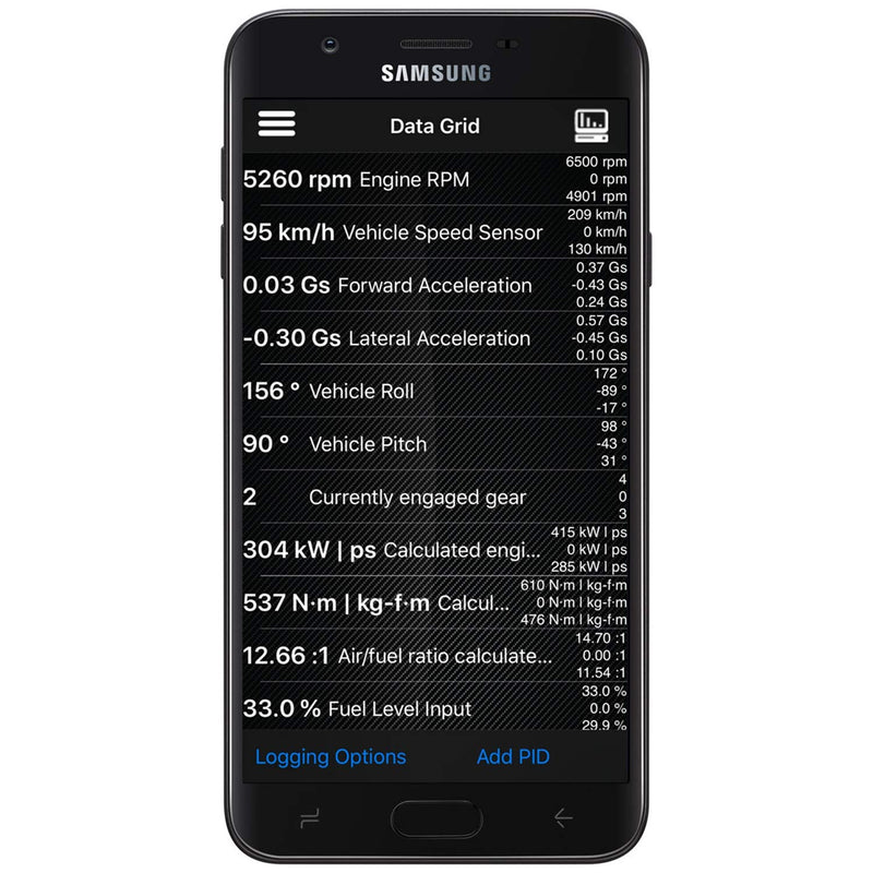 Autometer 6036 Dashlink II, OBDII Digital Gauges, Apple IOS/Android