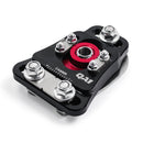 QA1 CC110 Caster/Camber Plates - Strut - Independent Caster/Camber Adjustment - Aluminum - Black/Red Anodized - Ford Mustang 1979-89 - Kit