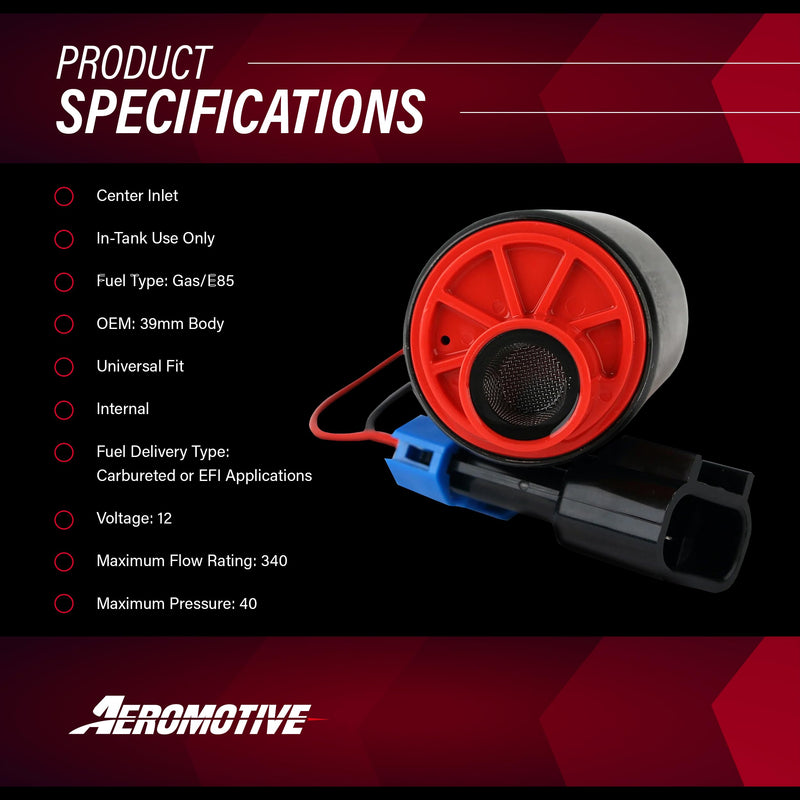 Aeromotive 11569 Fuel Pump (340 Series Stealth In-Tank, Gm Specific Applications)