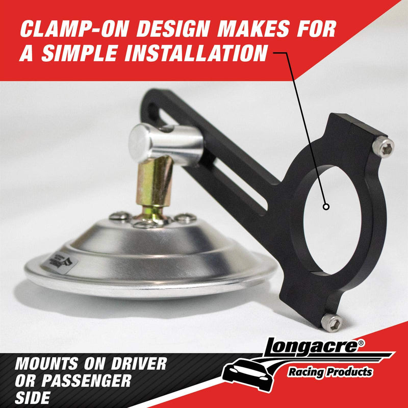 Longacre 52-22548 Spot Mirror, Clamp On, 1-3/4 Inch Roll Bar