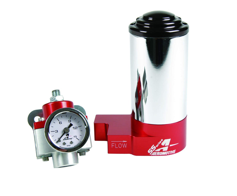 Aeromotive 17247 Regulator Gauge Kit, SS Carbureted Pump, AN style ports