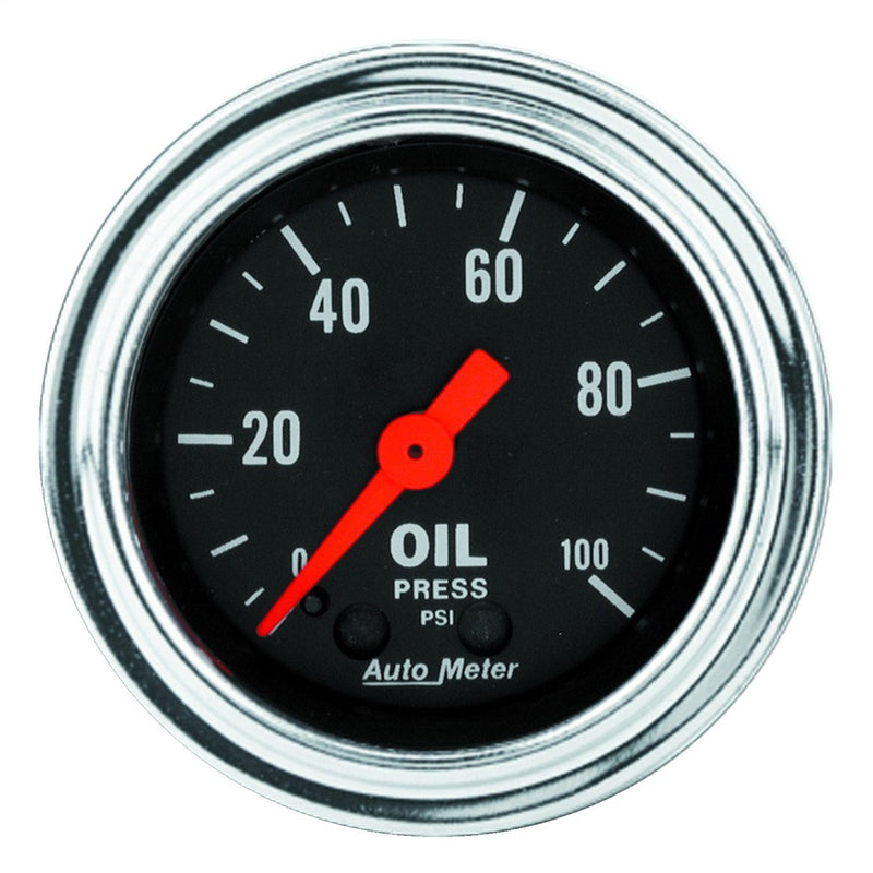 Autometer 2421 Traditional Chrome Mechanical Oil Pressure Gauge