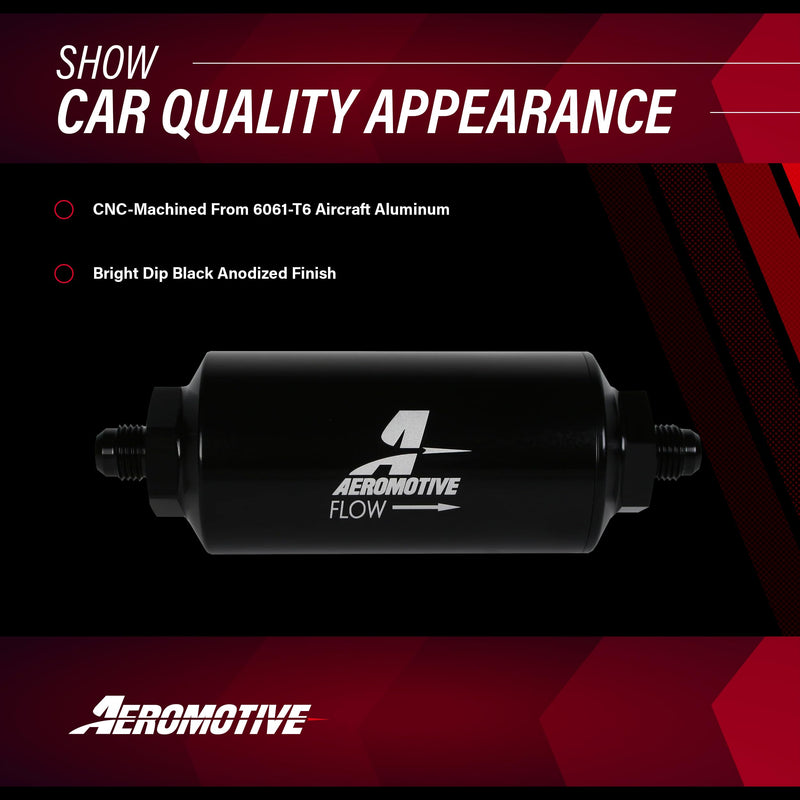 Aeromotive 12347 Filter, In-Line, 10-Micron Fabric Element, 2" OD