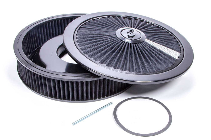 Edelbrock 43662 Air Cleaner Assembly Pro-Flo Round 14 in. Black Cotton Gauze
