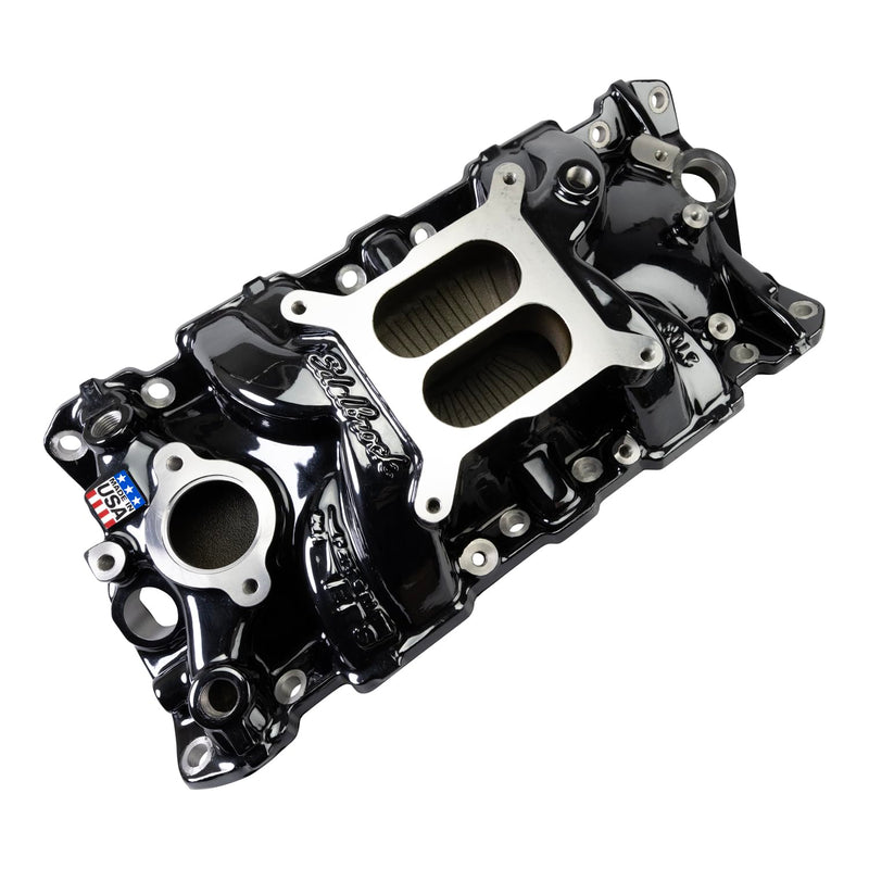 Edelbrock 2703-BP Performer EPS Intake Manifold, SB Chevy - Black Plasma Coated