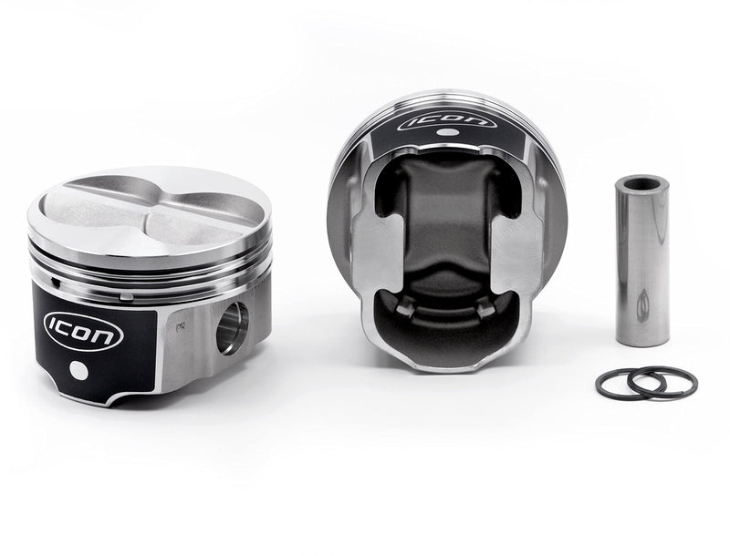 ICON IC9925KTM.030 FHR Piston Set w/Rings - Works with Ford 351W, Rod 5.956", Flat Top 4V