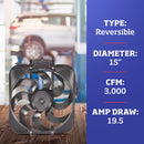 Flex-A-Lite Black Magic S-Blade Electric Fans 109304