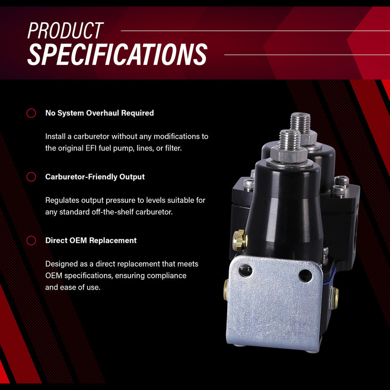 Aeromotive 13220 EFI to Carb Conversion Fuel Pressure Regulator, 5-10 psi