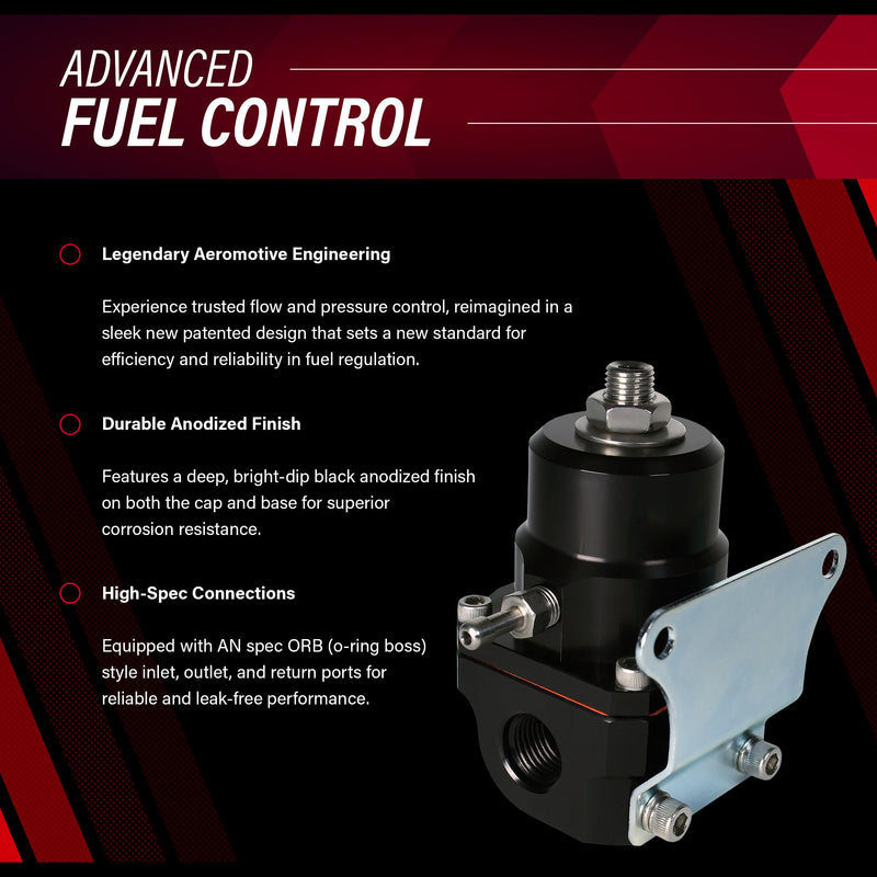 Aeromotive 13139 Regulator, New A1000, Adjustable, EFI, (2)-8 Inlets, (1) -6 Return