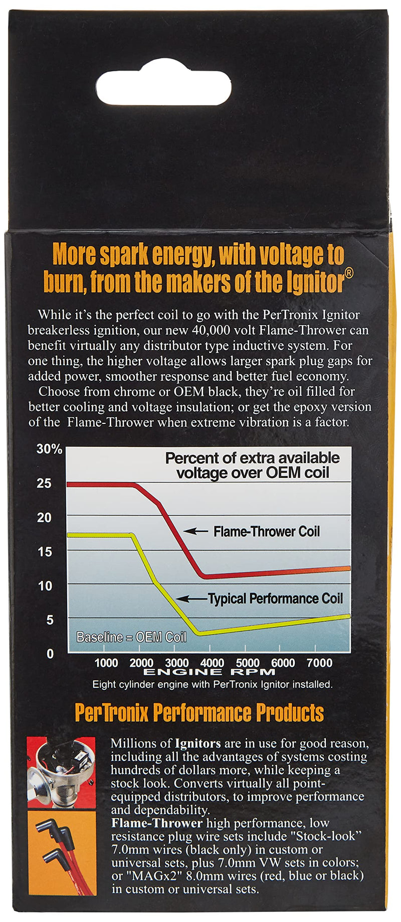 PerTronix 40511 Coil Flame-Thrower (3.0 ohm) Black