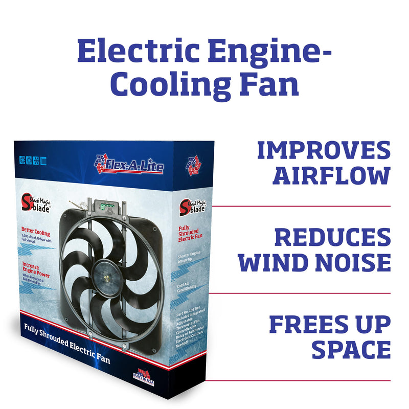 Flex-A-Lite Black Magic S-Blade Electric Fans 109304