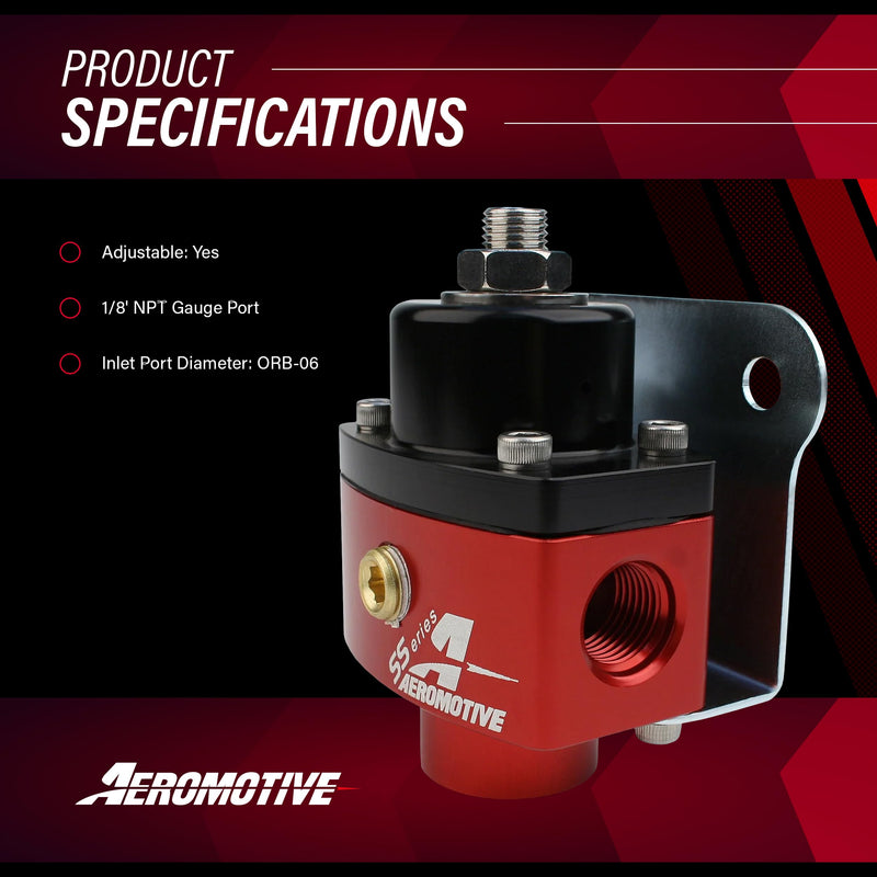 Aeromotive 13201 Ss-Series orb-06 Carburetor Regulator - Adjustable 5-10 psi