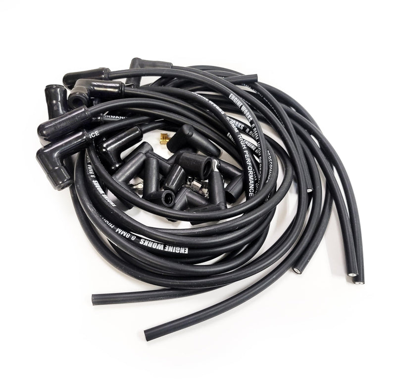Engine Works 16401BKCR 8.8mm Ceramic Plug Boot Wire Set, HEI 180 Deg Boot