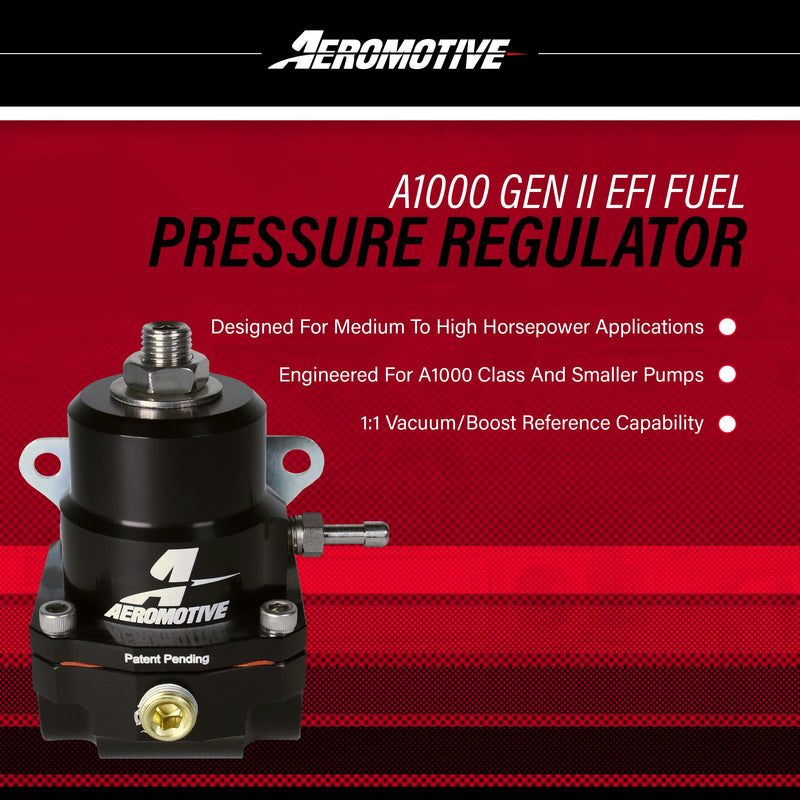 Aeromotive 13139 Regulator, New A1000, Adjustable, EFI, (2)-8 Inlets, (1) -6 Return