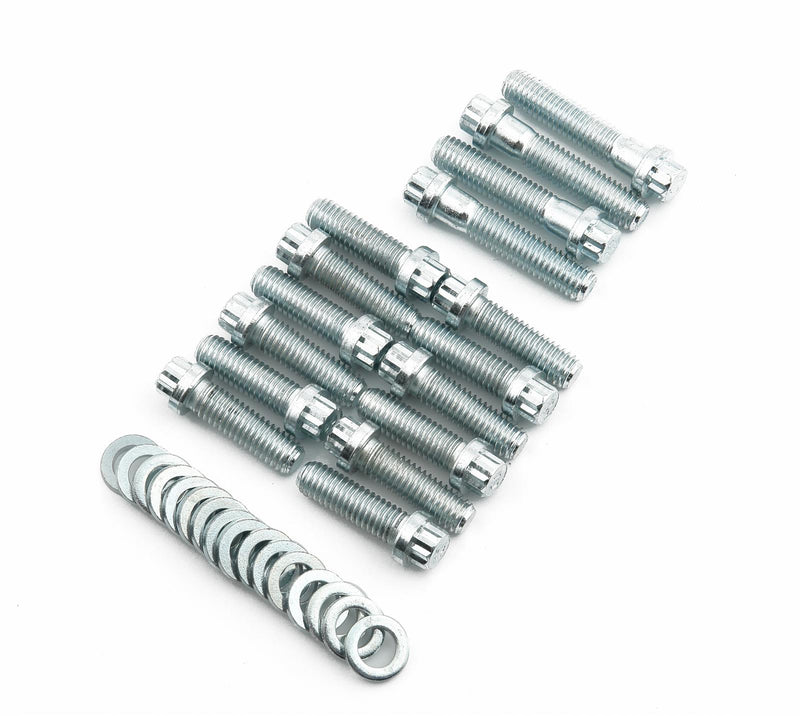 Engine Works 41492 12-Point Silver Intake Bolt Kit, 3/8 X 1-1/8 UHL - BB Chevy