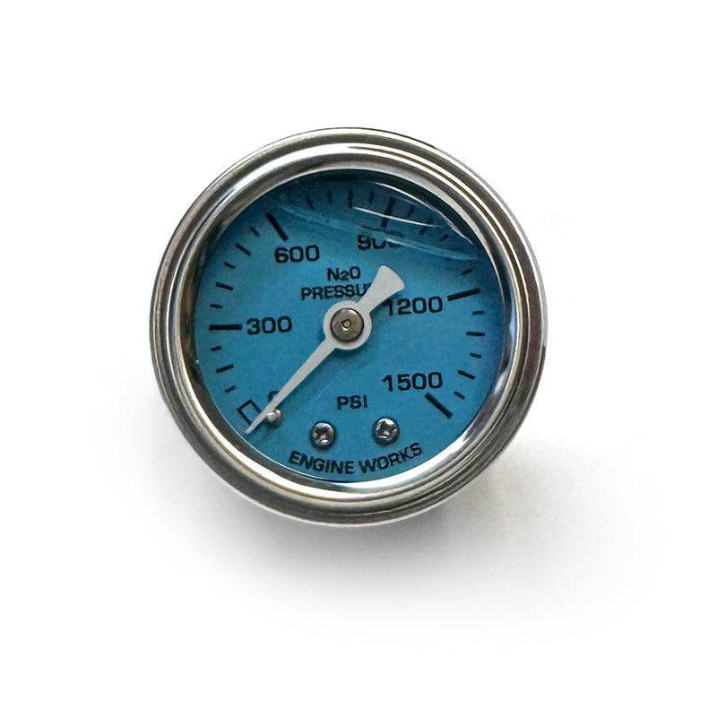 Engine Works 52001 Liquid Filled Nitrous Pressure Gauge, 0-1500 psi